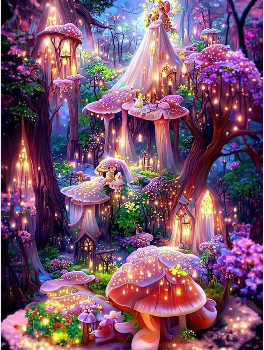 Fantasia Doe-het-zelf Diamond Painting Set 30 x 40 cm voor Volwassenen en Kinderen Bos Thema Diamond painting