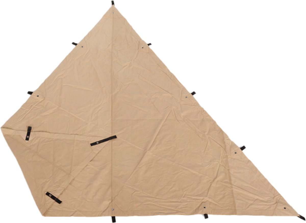 CanvasCamp Heavy Duty Canvas Tarp 3 x 3 x 3 m – Driehoekig Schaduwdoek 3,9 m² – Waterafstotend Polykatoen 450 g/m² – Donker Zand