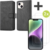 Coque iMoshion iPhone 14 avec porte-carte et 2 protecteurs d'écran en Glas trempé - Zwart