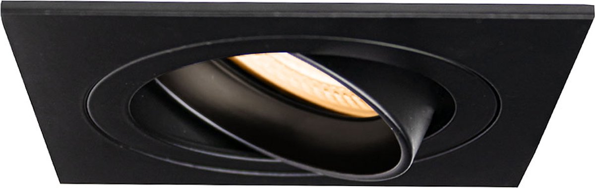 LED ondiepe Inbouwspot 6W | Dimbaar | 80mm | Zwart | vierkant
