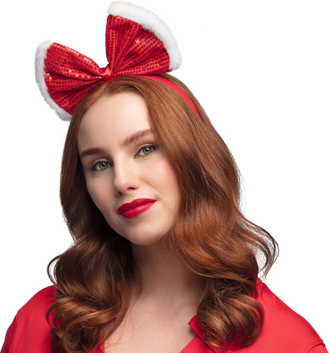 Boland - Diadeem Sweetie Rood - Één maat - Volwassenen - Vrouwen - Kerst - Kerstvrouw - Themafeest