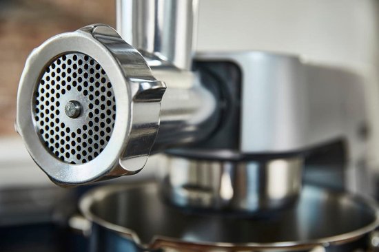 Voedselmolen Opzetstuk - Keukenmachine Accessoire - Zelf Gehakt Maken - Inclusief Worstenmaker - 3 Stalen Schijven - Zilver — afbeelding 5