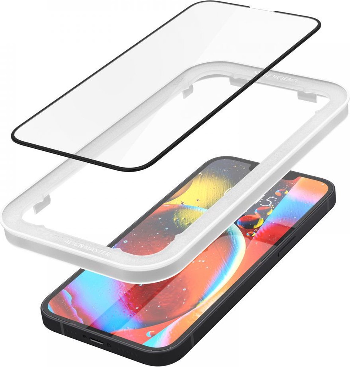 GEHARD - GLAS - SPIGEN ALM GLAS FC IPHONE - 13 / 13 - PRO / 14 - ZWART