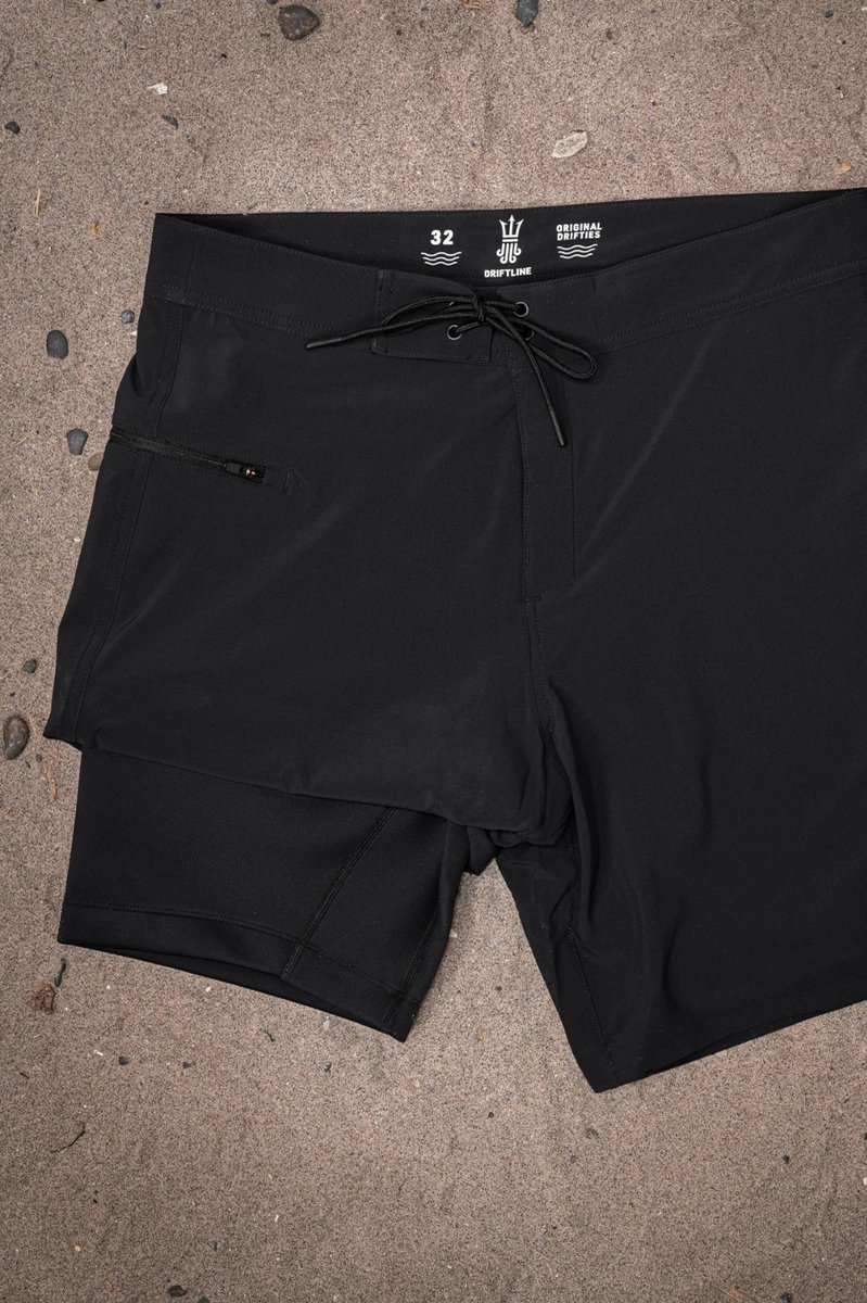 Driftline ECO Boardshort Heren - Zwembroek met wetsuit voering - Zwart - Maat 33