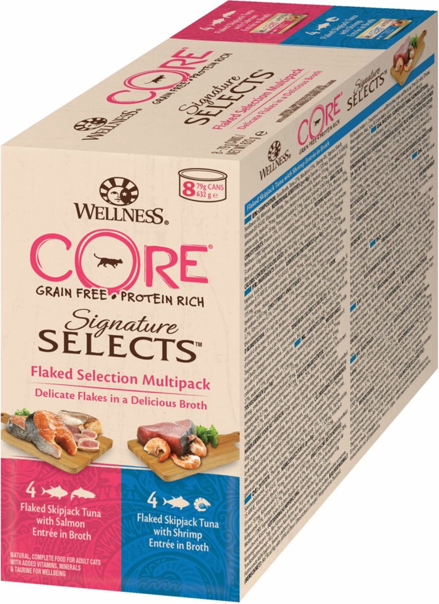 8x Wellness Core Kattenvoer Signature Selects Flaked 8-pack 8 x 79 gr