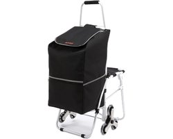 Opvouwbare boodschappentrolley - 50 liter inhoud - 75 kg draagvermogen - waterdicht - traplift - multifunctioneel - reizen - kantoor