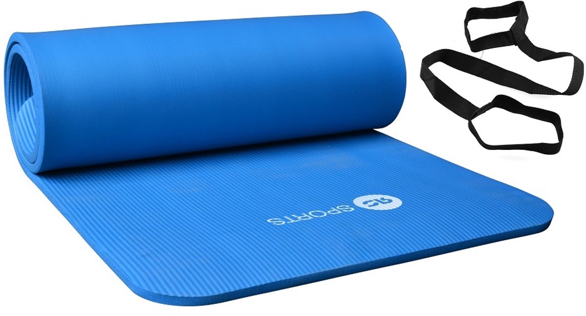 RS Sports Fitnessmat l NBR l 180 cm x 60 cm x 1,5 cm l Blauw