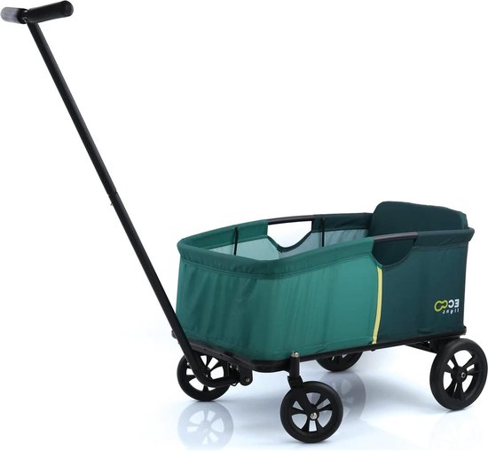 Bolderwagen Eco Light Stabiel Inklapbaar met Zitkussen - 1 Kind - Belastbaar tot 50 kg - Groen Bolderkar van Childhome — afbeelding 4