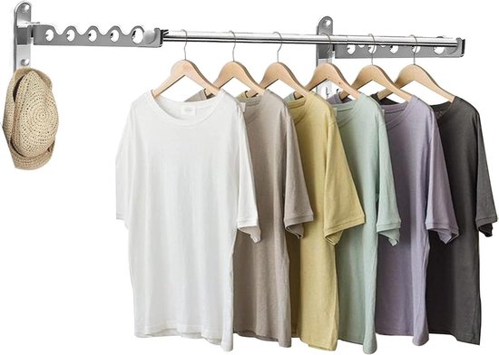 Opvouwbaar Kleding Droogrek voor Aan de Muur Bevestigd - Ruimtebesparend en Draaibaar