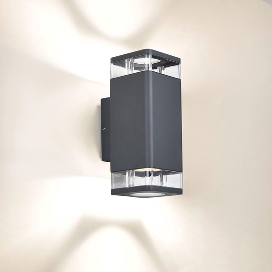 Wandlamp Buiten - IP54 - GU10 Fitting - Cube Antraciet