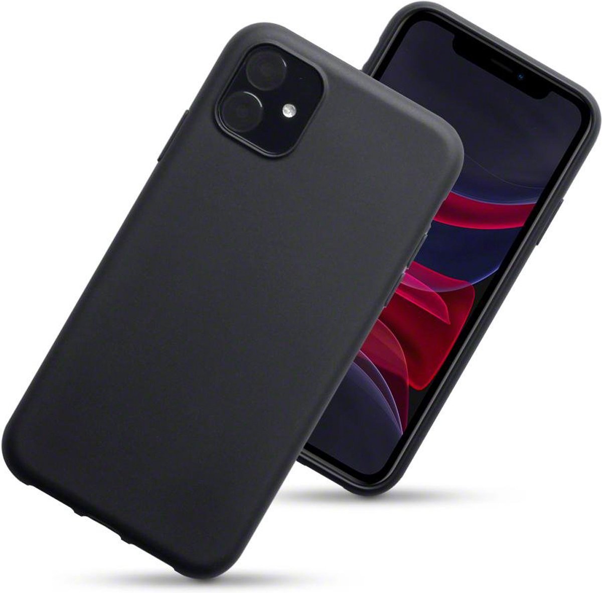 MobyDefend Hoesje - Geschikt voor iPhone 11 - TPU Backcover - Mat Zwart