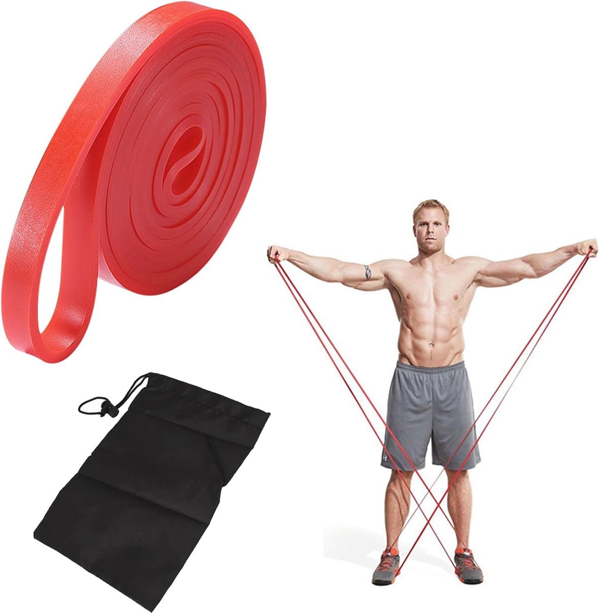 Weerstandsbanden voor krachttraining en yoga - Elastische fitnessbanden set