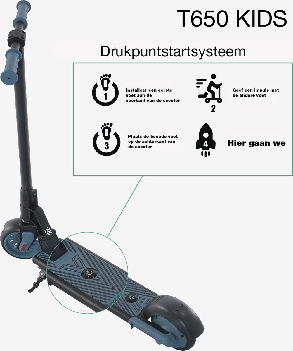Afbeelding 3 van Wispeed - T650 - Elektrische step kinderen - 6.5" banden - Blauw - 8/km bereik - Max 12km/u