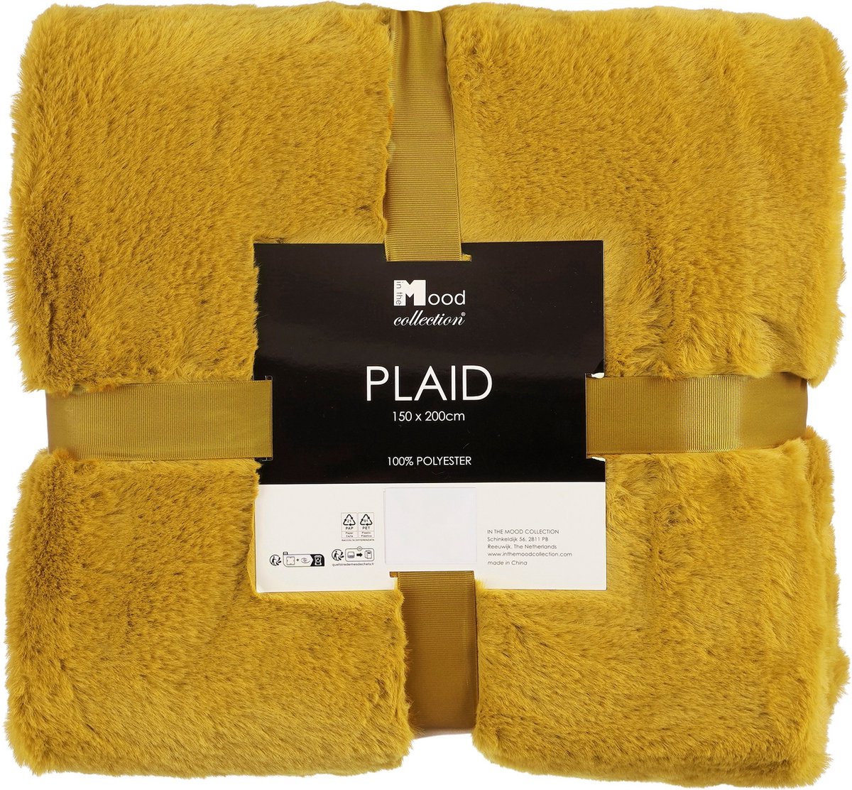 In The Mood Collection Bronte Fleece Deken - L200 x B150 cm - Geel