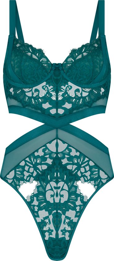 Body Hunkemöller Eden Noir – Taille 80B (M) – Dentelle – Porté 1 Fois