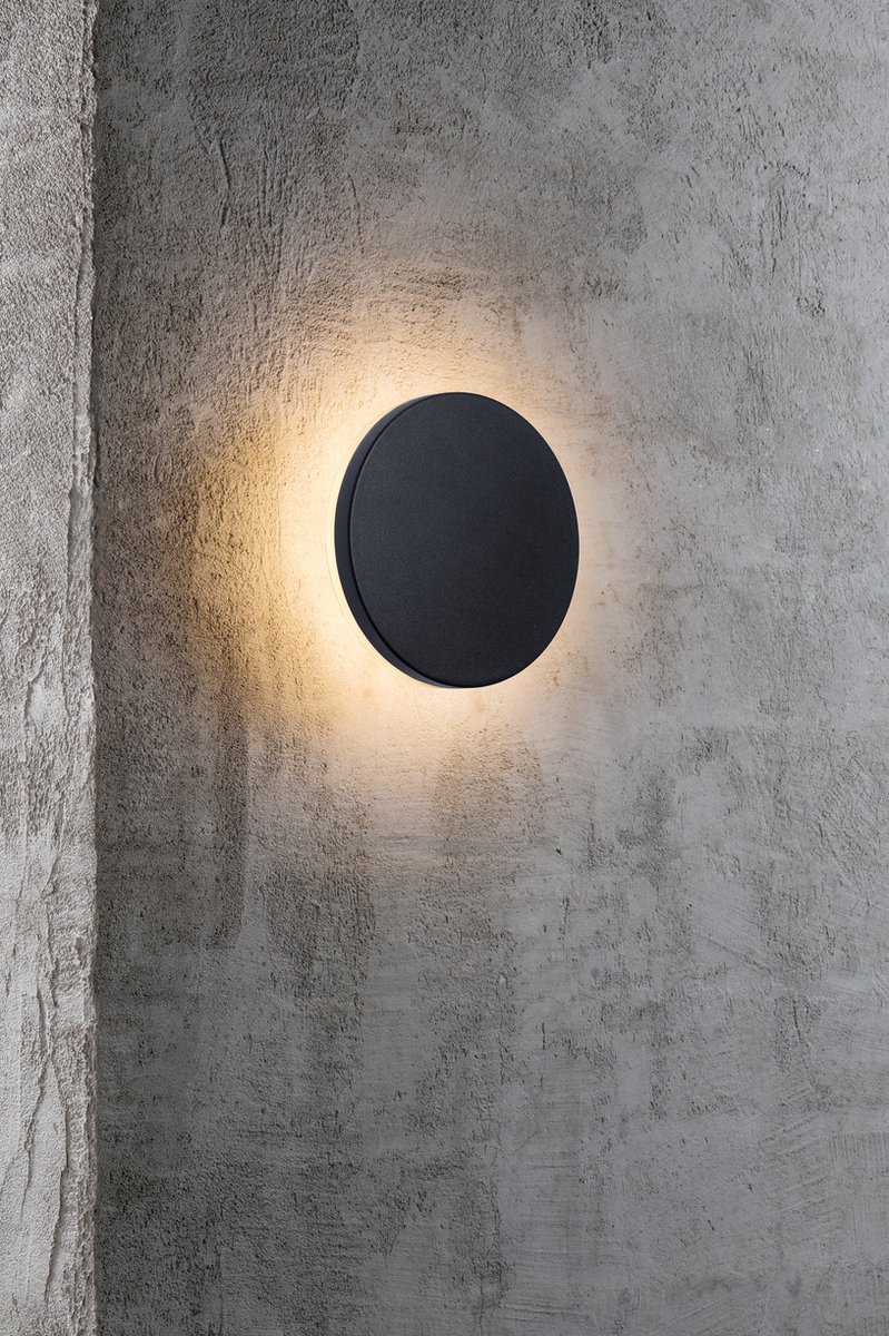 Nordlux Artego-wandlamp-rond-LED module-IP54-zwart
