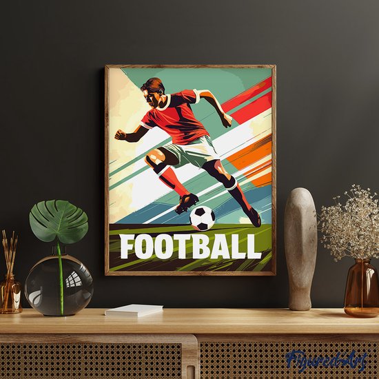 Figured'Art - Peinture Par Numéro Adulte : Affiche Sportive Volley-ball (40x50cm, Sans Châssis) - Kit Complet DIY
