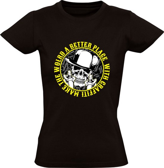T-shirt femme Graffiti Head - horreur - art - design - art - bombes aérosols - crâne - crâne