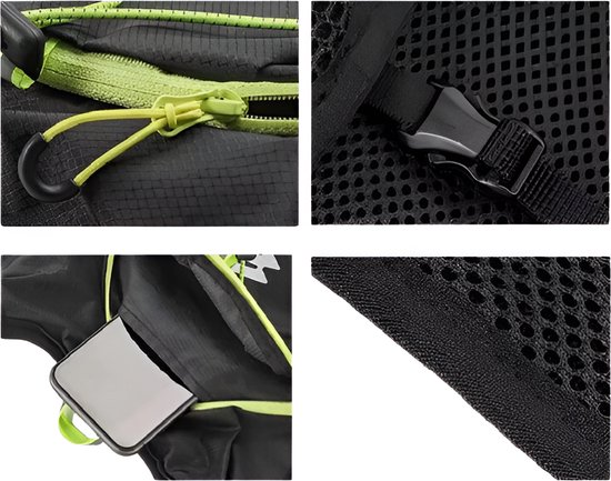 WoYoW® - Sac à dos de vélo - Sac à dos ultraléger 16 L - Sac à Water en TPU avec clip 1,5 L - Résistant à l'eau - Bretelles réglables - Accessoires de vélo - Jaune