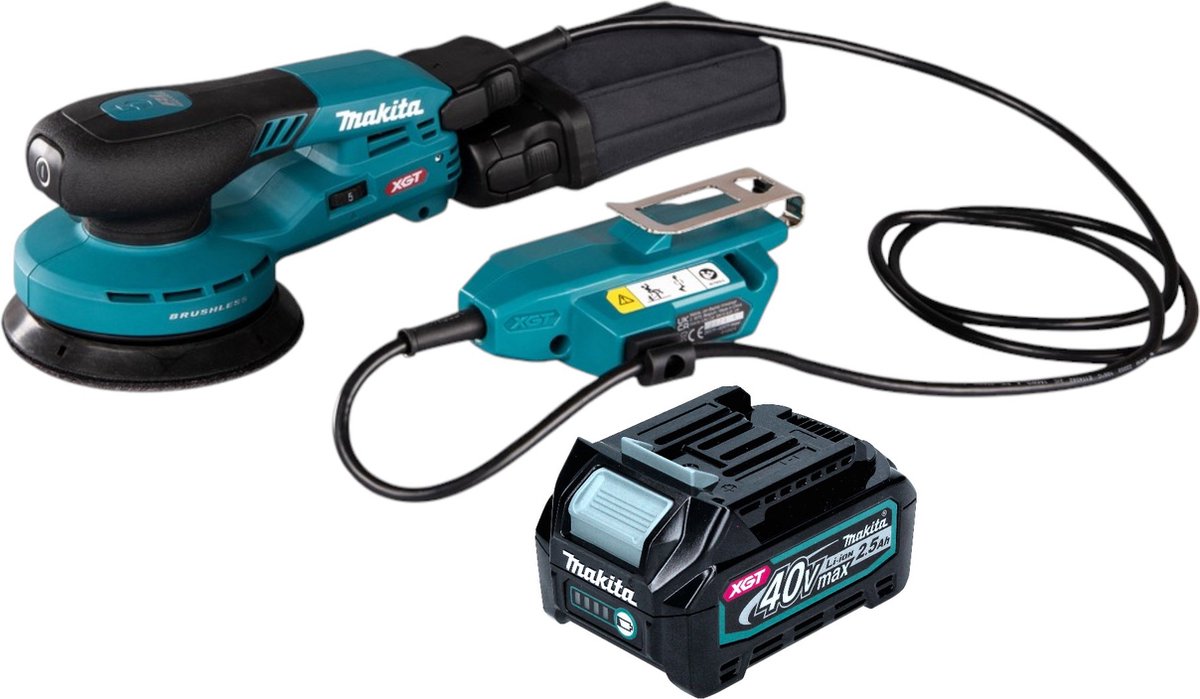 Makita BO 001 CGD1 Accuschuurmachine 40 V max. 125 mm 5,0 mm slag Borstelloos + 1x accu 2,5 Ah - zonder lader