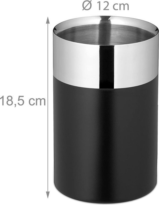 EDZARD champagnekoeler Capri, roestvrij staal, hoogte 23 cm (wijnkoeler, champagnekoeler, flessenkoeler