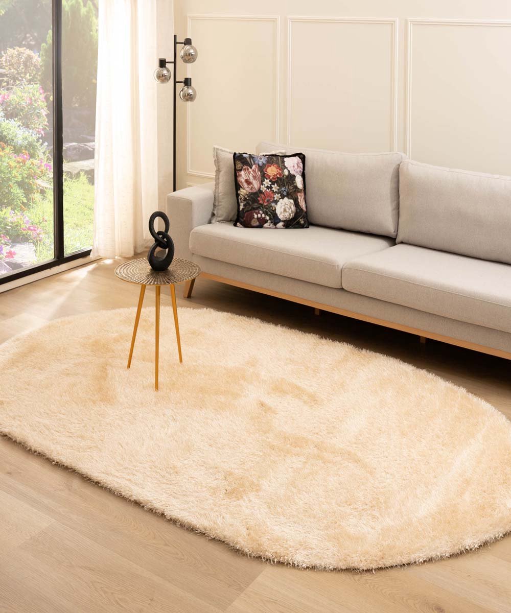 Velvet vloerkleed ovaal - Posh champagne 200x300