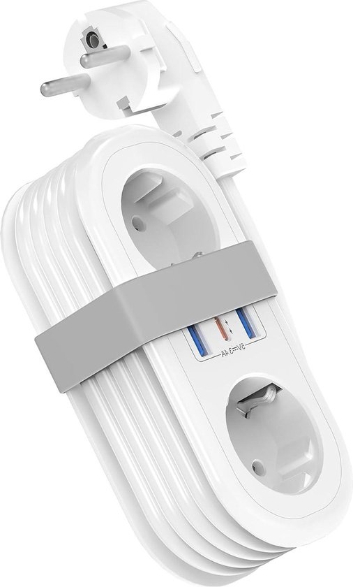 Stekkerdoos, Overspanningsbeveiliging, Opschroefbaar, 5 Voudig Met Ntonpower Paster Meervoudige Contactdoos Usb En Schakelaar Verlengkabel 1 5 M Pc Contactdoos Kinderbeveiliging Wit 784985039