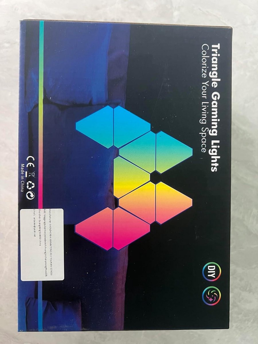12 stuks led-driehoekige gaming-wandlampen, RGB-paneel met afstandsbediening, smart wandlicht, doe-het-zelf combineerbaar, led-lichtstrips, muzieksynchronisatie, app-bediening, lichtpaneel voor
