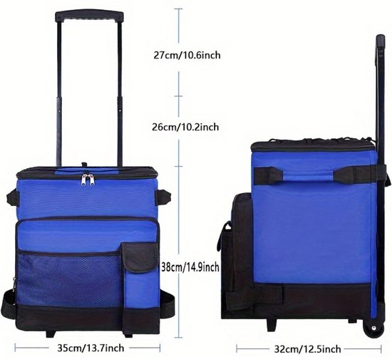 Nivard Koelbox - Koeltas - Frigobox - Autokoelbox - Lichtgewicht - Coolbox - Wielen - Draagbaar - Blauw van Nivard — afbeelding 2