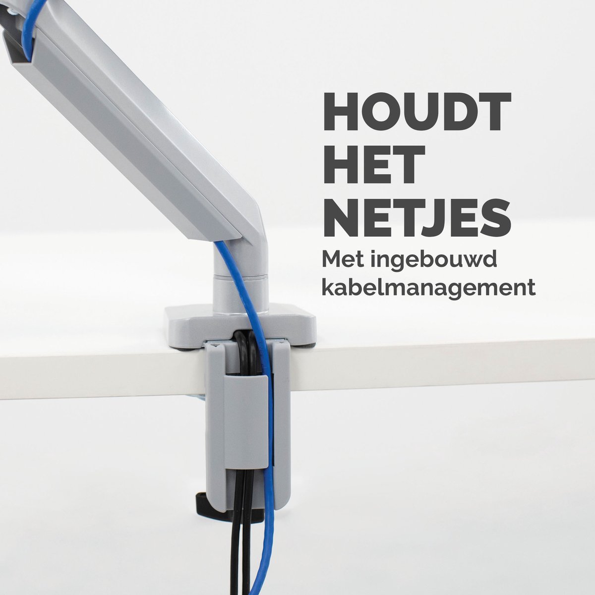 Fellowes Platinum Monitor Arm - 1 scherm - Tot 8 kg - Tot 32 inch - Gasveer - USB - Zilver thumbnail 6