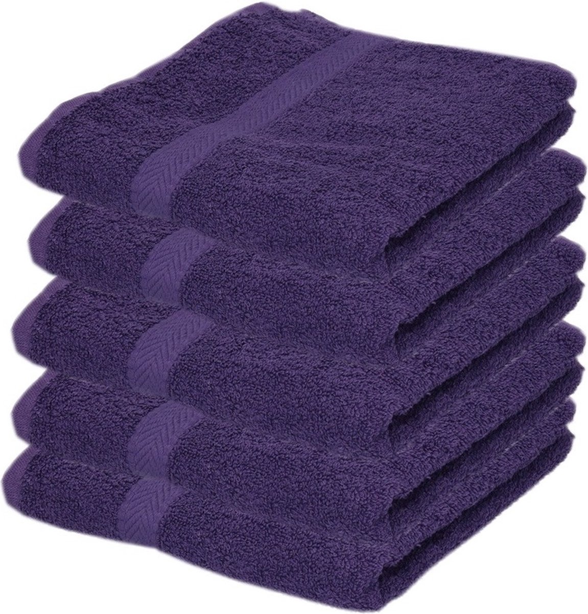 Towelcity Luxe badhanddoek - 5x - paars - 50 x 90 cm - 550 grams - Badkamer textiel - Katoen