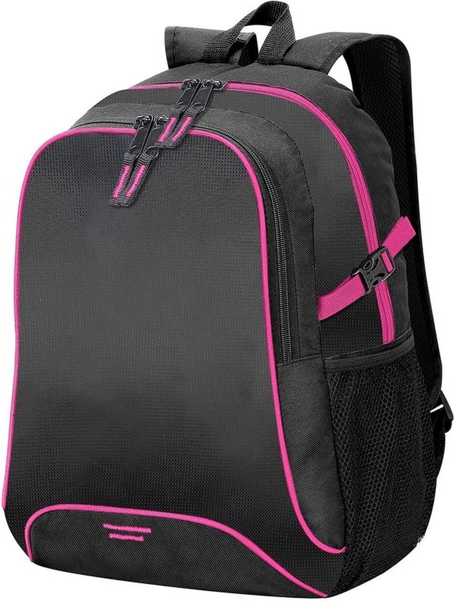 Shugon Rugtas - zwart/ roze - 30x44 cm - allround rugzak - schooltas -
