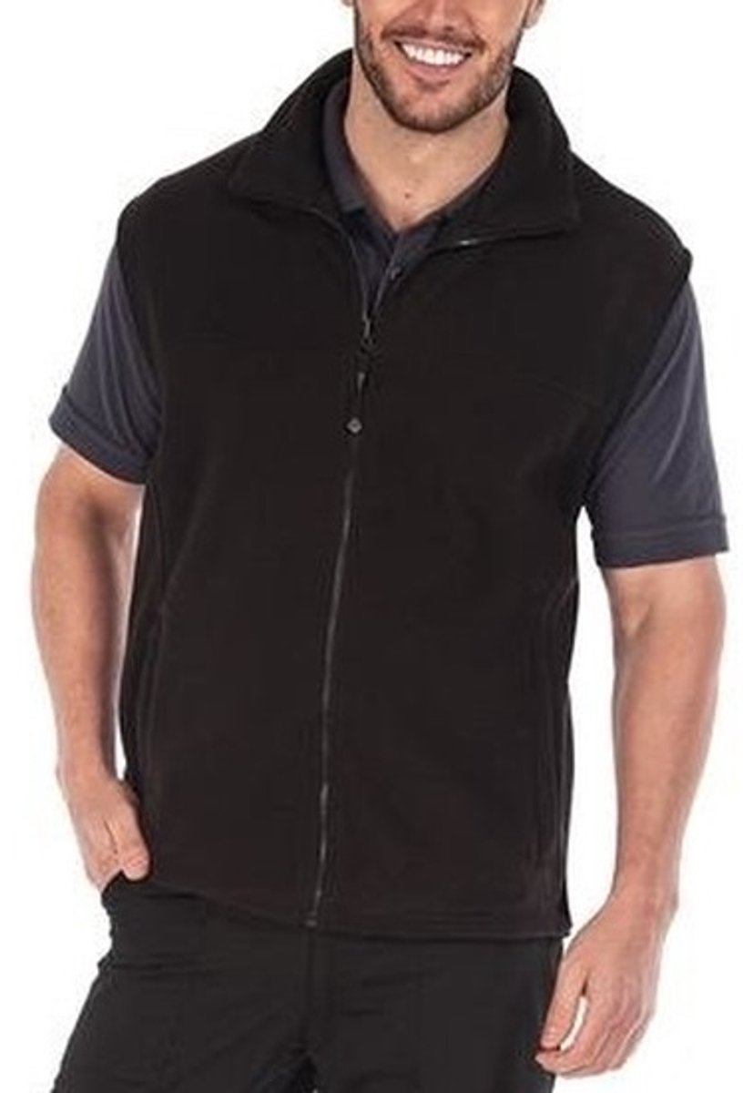 Fleece bodywarmer zwart voor volwassenen - Unisex bodywarmer dames/heren M