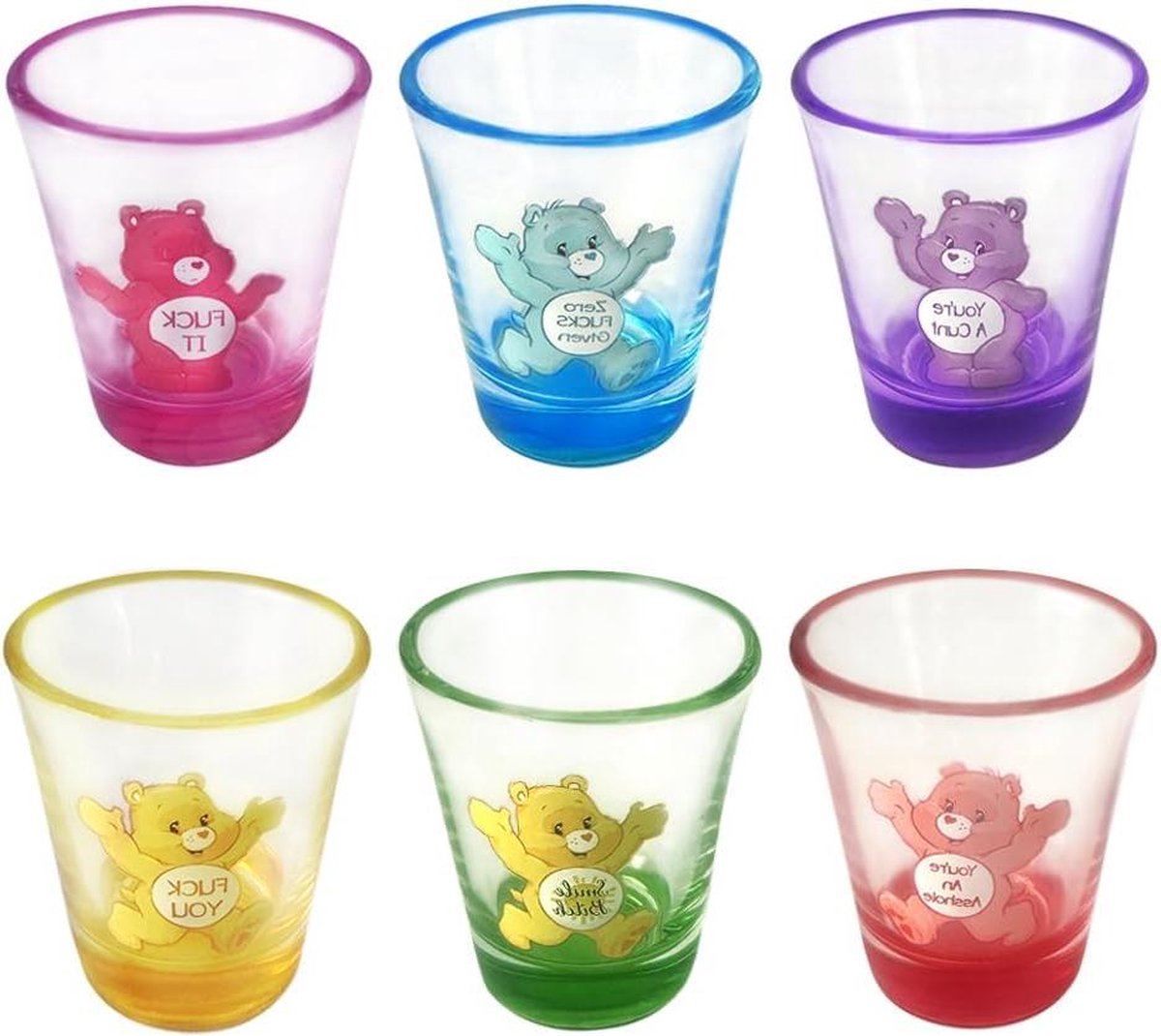 Borrelglaasjes set van 6 - likeurglas van loodvrij glas - vaatwasmachinebestendig - shotglazen 50 ml