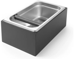 HENDI Afklopbak met houten frame – roestvrij staal – 275x175x110 mm – siliconen klopstang