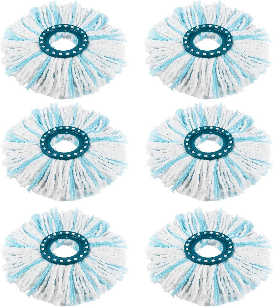 6 stuks reservekoppen Leifheit Clean Twist Disc Mop vloerwisser microvezel mop efficiënte wateropname sterke ontsmetting