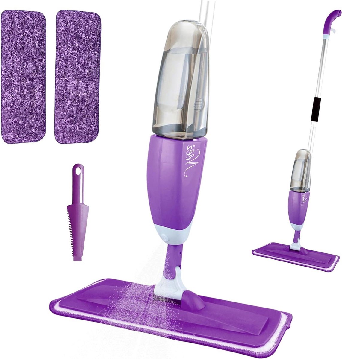 Sproeifunctie Vloerreiniging Spray Dweil 600ml Waterreservoir Natte & Droge Thuis Vloer Platte Sproeiwisser Overtrekken Wasbare Microvezel Moppads