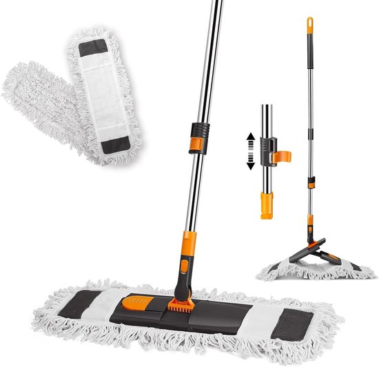 JEHONN Dweil vloerwisser met 1 microvezel dweilpads, 127 cm