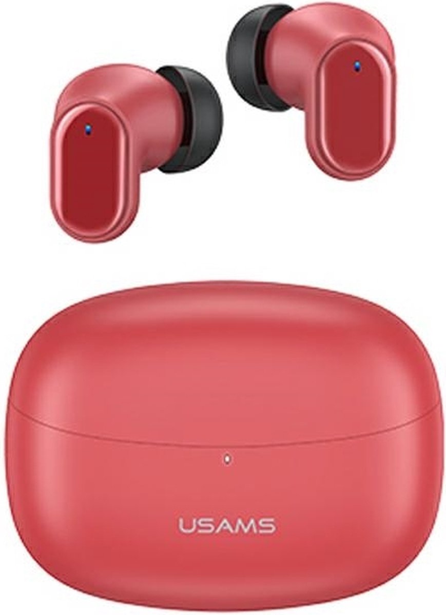 USAMS Bluetooth 5.1 TWS BH-serie hoofdtelefoon draadloos rood/rood BHUBH03