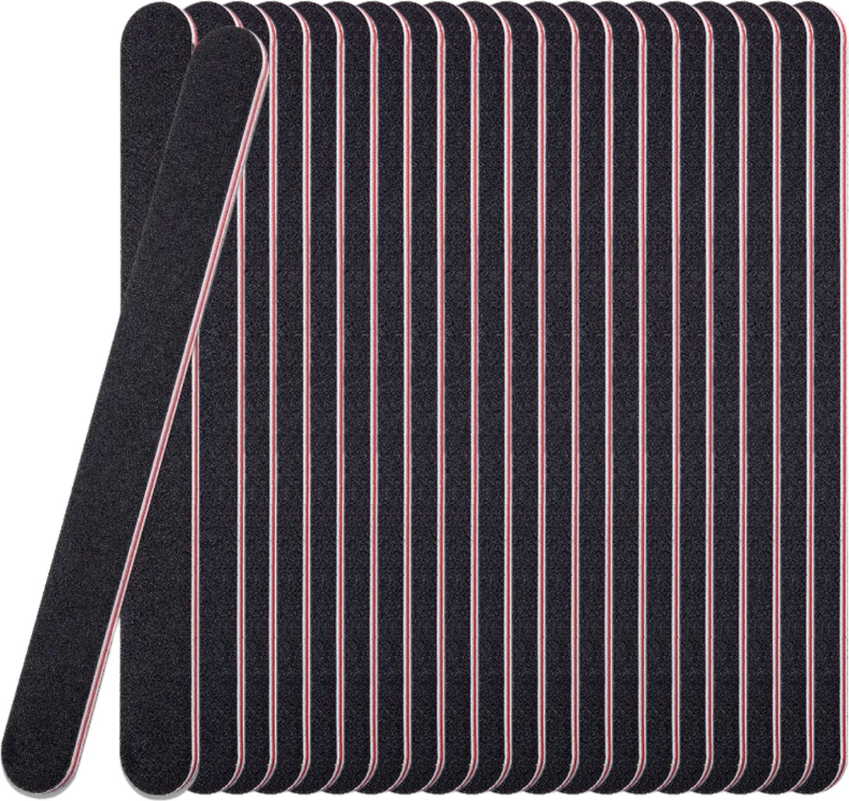 Goedkoopste YUBBI 20 Stuks Dubbelzijdige Zebra Nagel Vijl - Manicure Set - Nagelverzorging - 100/180 grit - Zwart
