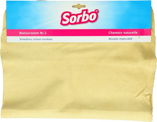 2x Sorbo huishoud/schoonmaak natuurzeem lederen raamlap 35 x 52 cm