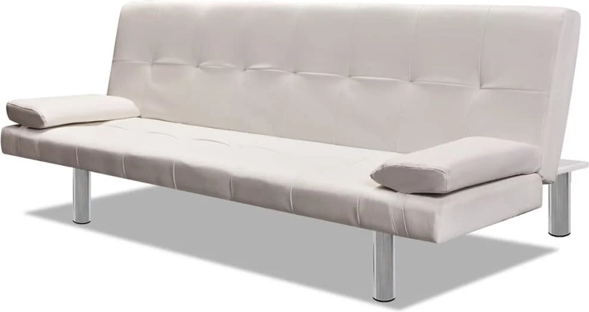 GranMaison Slaapbank - Uitklapbaar - Slaapstoel - Logeerbed - Zetelbed - Slaapfauteuil - Vouwbed - 2 persoons - Zeer comfortabel - Crèmewit cremewit