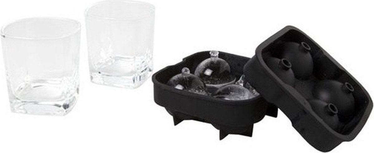 Cosy & Trendy Whisky glazen - 2 stuks - inclusief ijsvorm - 180 ml