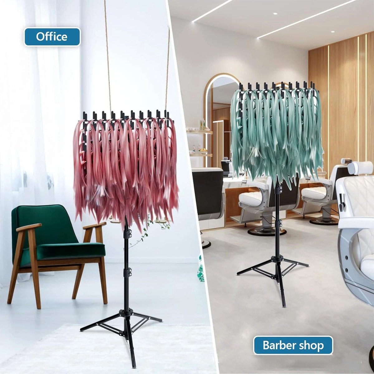 Haarrek voor vlechten, in hoogte verstelbaar, vlechtrek met 144 pinnen, 2-zijdige haarverdeler voor separator standaard, stylist display standaard