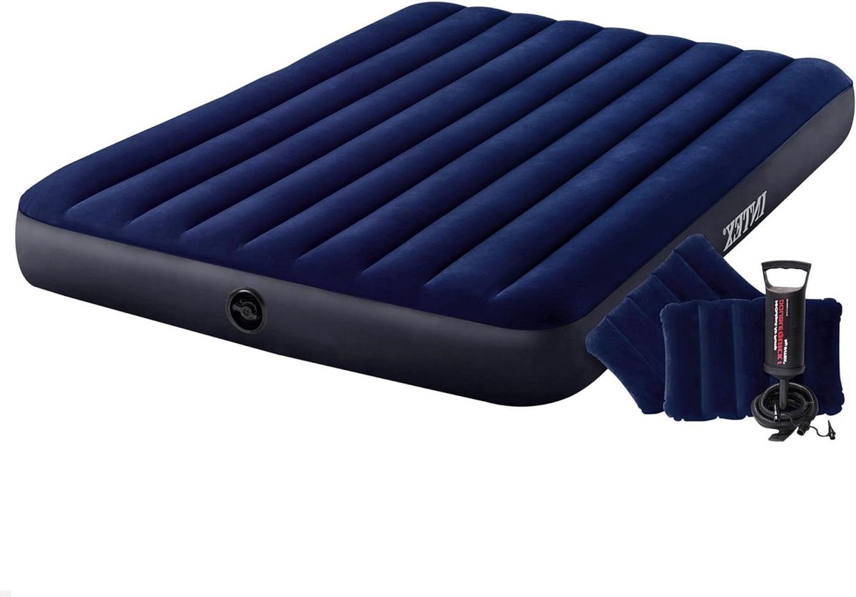 Kleurrijk Luchtbed 203 x 152 x 25 cm - Set met Opblaaspomp