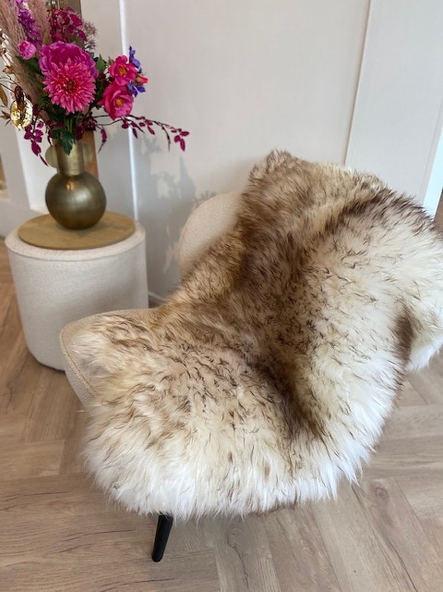 Moeflon Schapenvacht Bruin - L/XL 100-120cm - Vloerkleed - 100% Echt