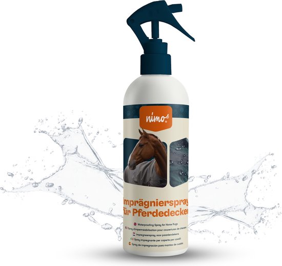 nimo® spray imprégnant pour couvertures pour chevaux • mastic pour protéger contre l'humidité et la saleté