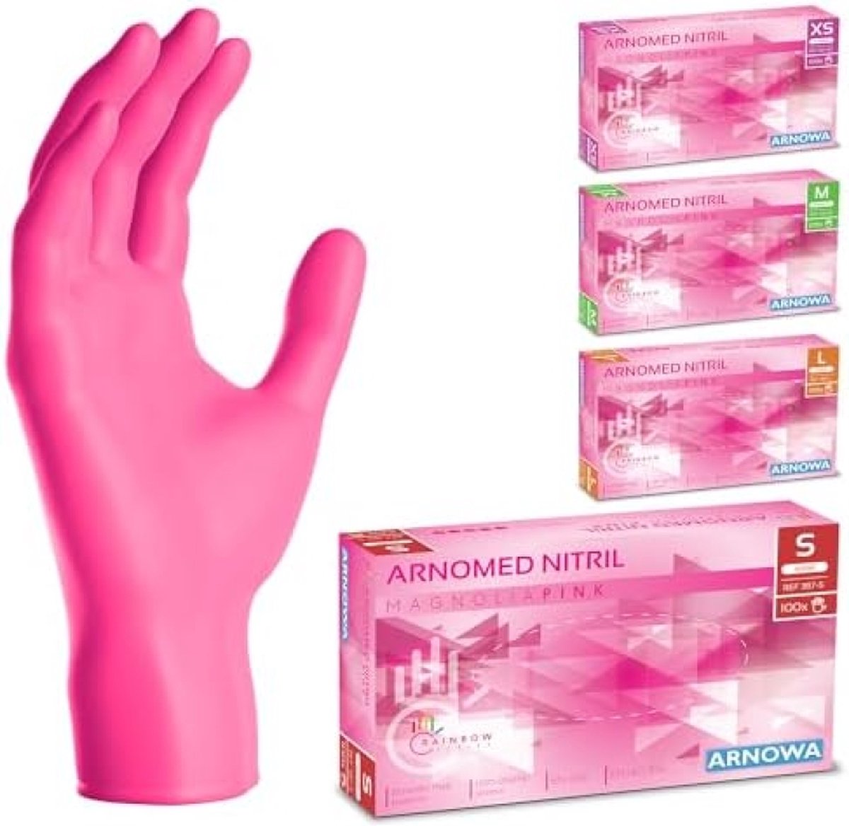 Goedkoopste Wegwerphandschoenen - Roze - Nitril handschoenen - Maat S - wegwerphandschoenen - 100 stuks per doos - poedervrij
