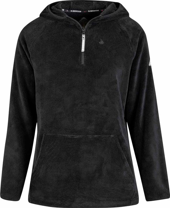 BJØRNSON Rane Micro Fleece - Hoody Trui - Pull-over - Dames - Maat 48 - Zwart