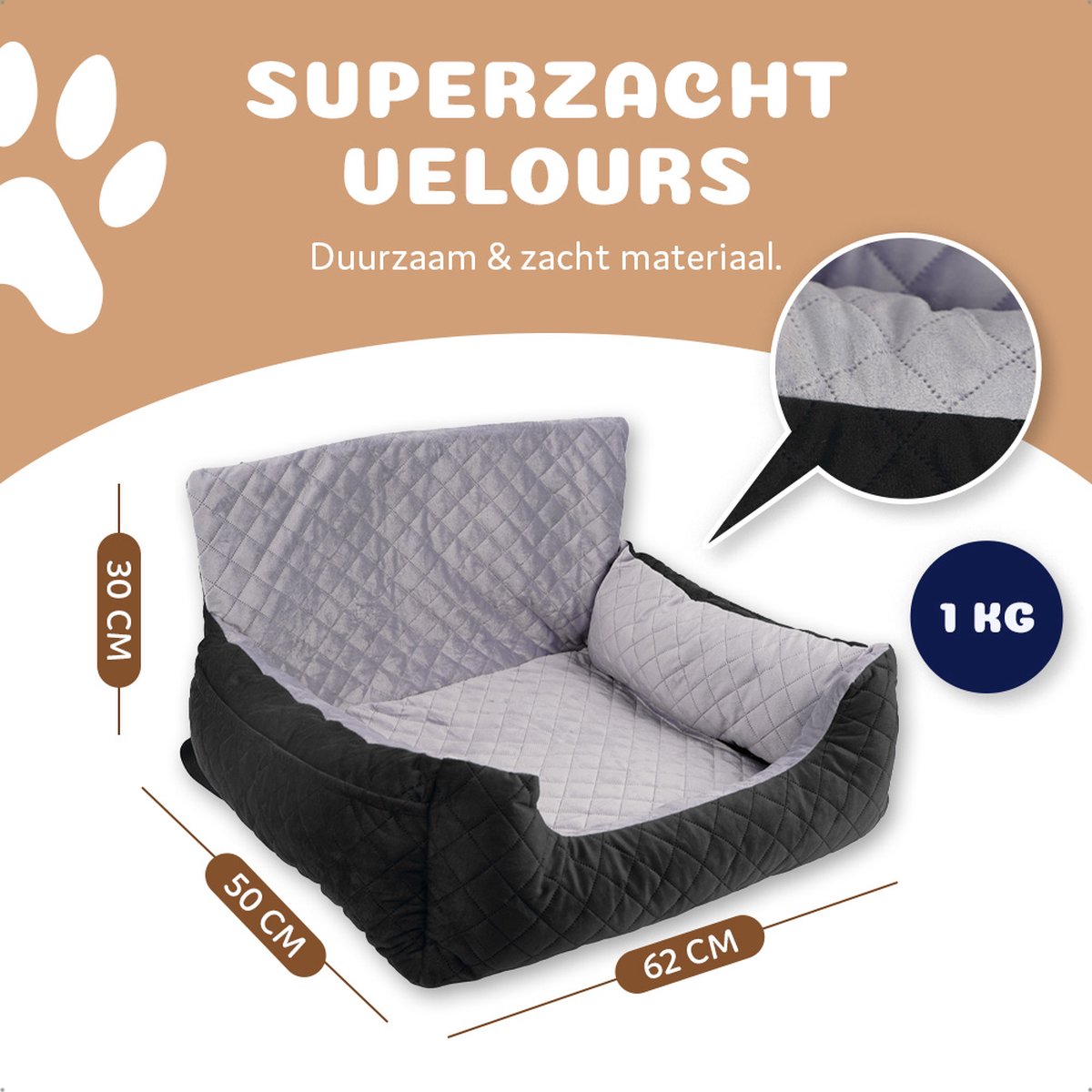 Pet Perfect Autostoel Hond - Hondenmand Auto - Honden Autostoel - Automand Hond - Zwart - Wasbaar - Met Rits – foto 7